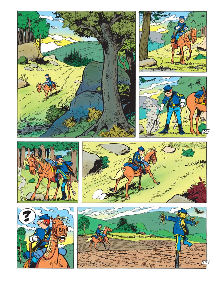 Åpningspanelet fra Blåjakkene-albumet Barndomsår er simpelthen nydelig. Faksimile: Outland/Zoom Åpningspanelet fra Blåjakkene-albumet Barndomsår er simpelthen nydelig. Faksimile: Outland/Zoom